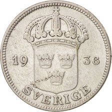 Münze, Schweden, Gustaf V, 50 Öre, 1936, SS, Silber, KM:788