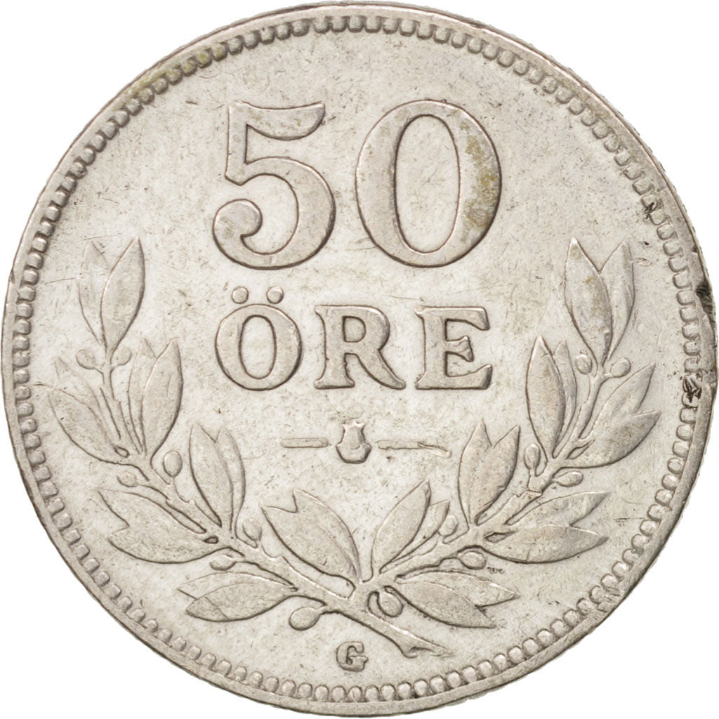 Münze, Schweden, Gustaf V, 50 Öre, 1936, SS, Silber, KM:788