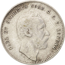 Svezia, Carl XV Adolf, 25 Öre, 1871, MB+, Argento, KM:712
