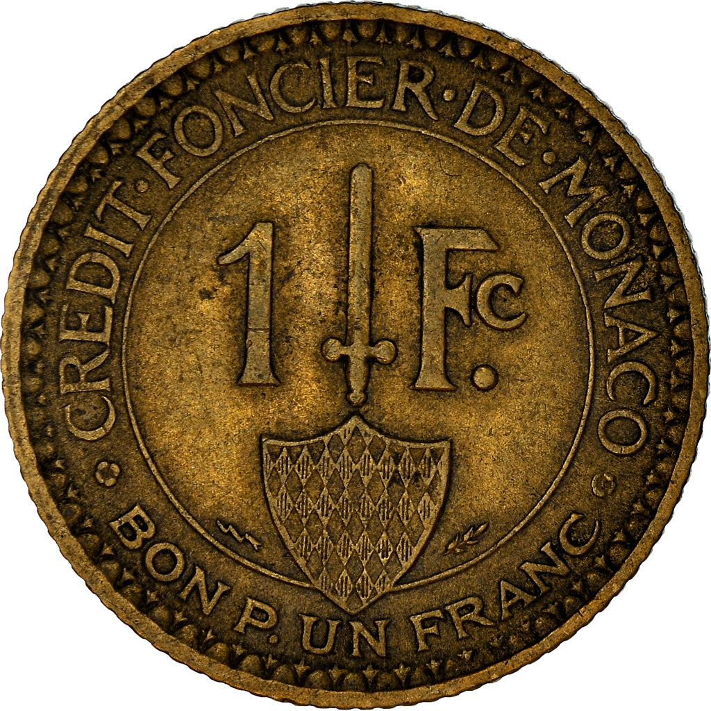 Coin, Monaco, Louis II, Franc, 1926, Poissy, VF(30-35), Aluminum-Bronze, KM:114