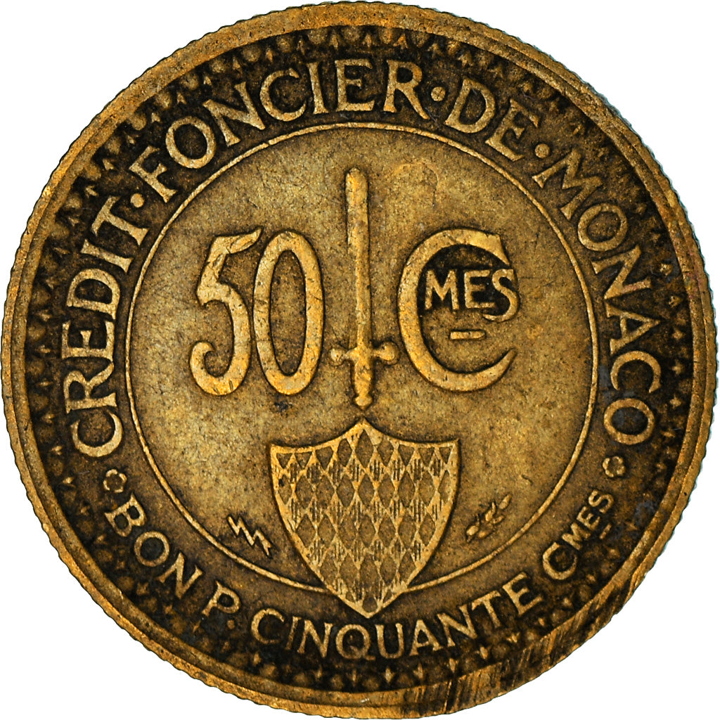 Monnaie, Monaco, Louis II, 50 Centimes, 1926, Poissy, TB, Aluminum-Bronze