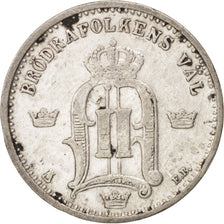 Münze, Schweden, Oscar II, 25 Öre, 1877, SS, Silber, KM:738