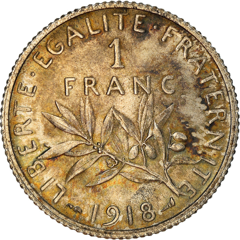 Monnaie, France, Semeuse, Franc, 1918, Paris, TTB, Argent, Gadoury:467, KM:844.1