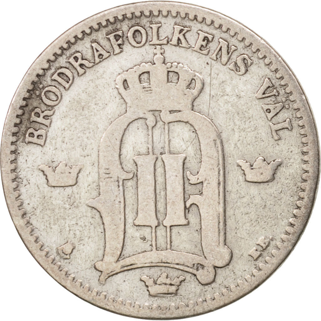 Monnaie, Suède, Oscar II, 25 Öre, 1881, TTB, Argent, KM:739