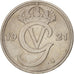 Coin, Sweden, Gustaf V, 25 Öre, 1921, EF(40-45), Nickel-Bronze, KM:798