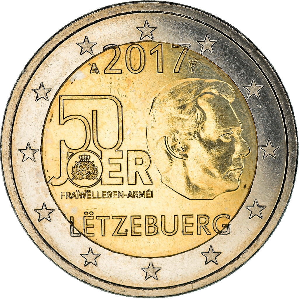 Luxembourg, 2 Euro, 50ème anniversaire du service militaire volontaire, 2017