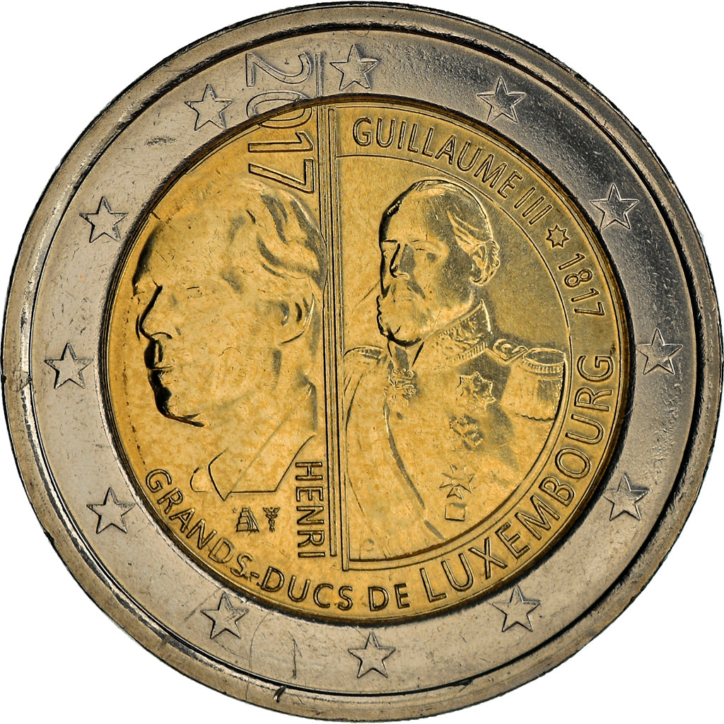 Luxemburgo, 2 Euro, 200ème anniversaire de la naissance de Guillaume III, 2017