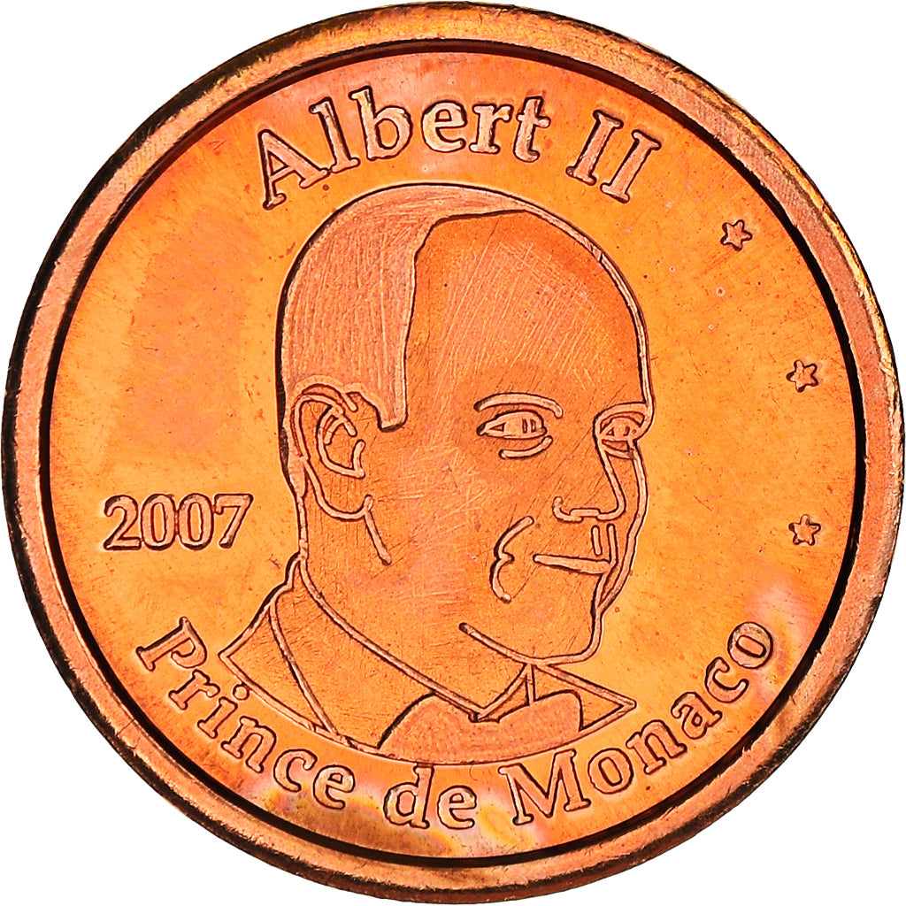 Monaco, 2 Euro Cent, 2C,Essai-TRIAL, 2007, unofficial private coin, AU(55-58)