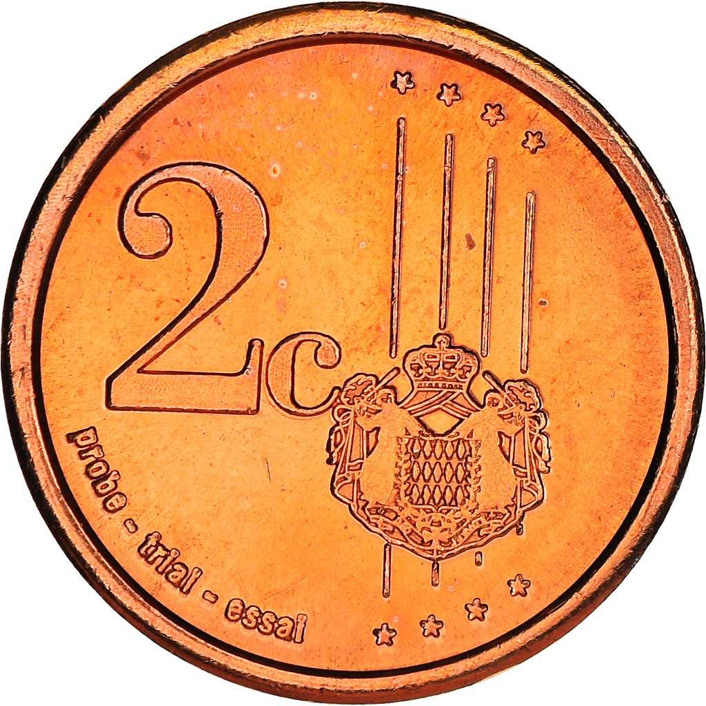Monaco, 2 Euro Cent, 2C,Essai-TRIAL, 2007, unofficial private coin, AU(55-58)