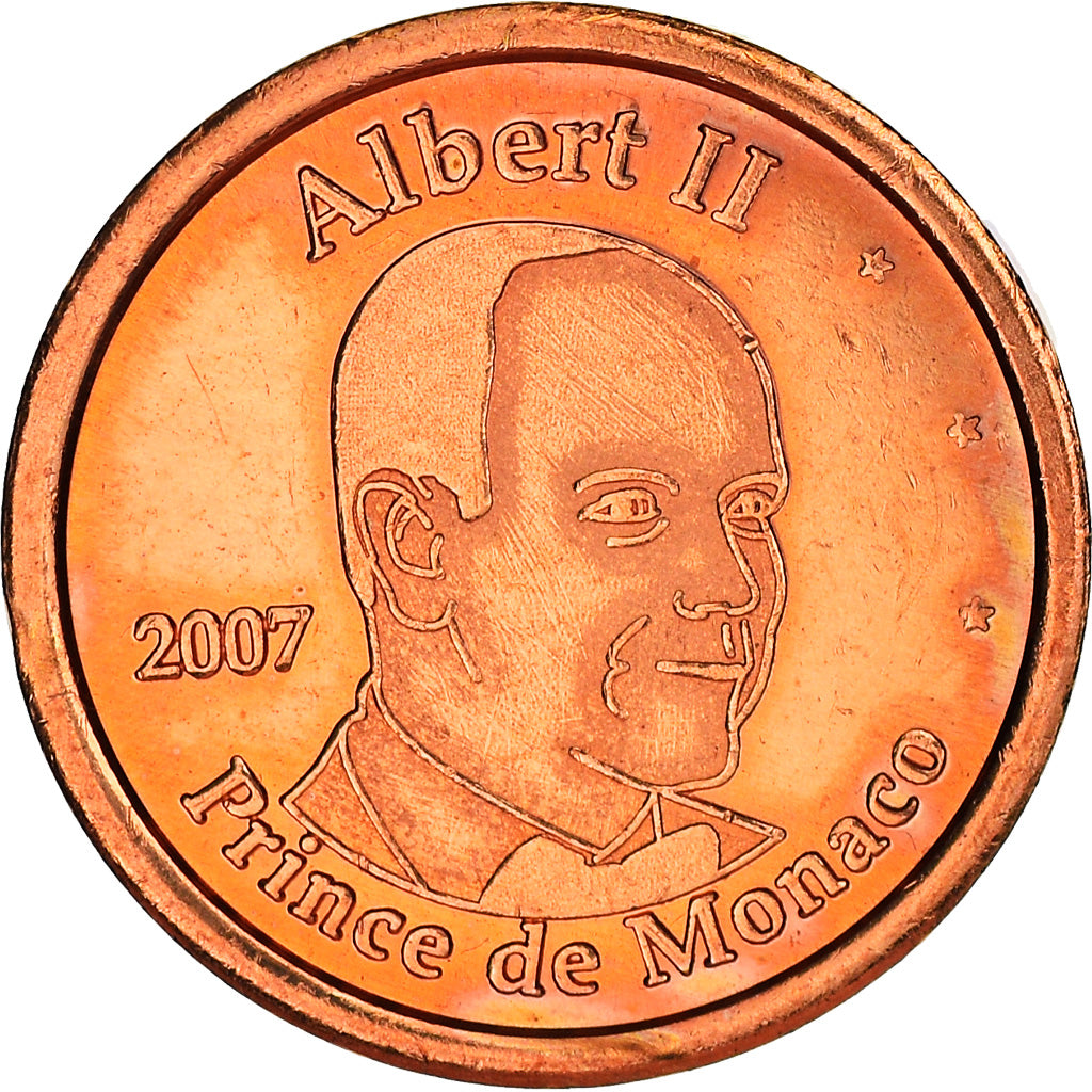 Monaco, Euro Cent, 1 C, Essai Trial, 2007, unofficial private coin, AU(55-58)