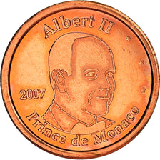 Monaco, Euro Cent, 1 C, Essai Trial, 2007, unofficial private coin, PR, Copper
