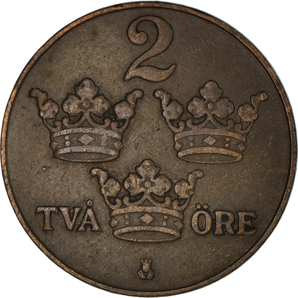 Coin, Sweden, Gustaf V, 2 Öre, 1926, EF(40-45), Bronze, KM:778