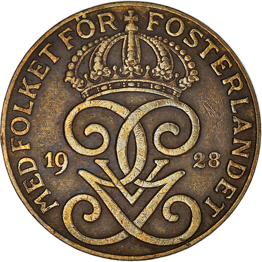Coin, Sweden, 2 Öre, 1928, EF(40-45), Bronze, KM:778