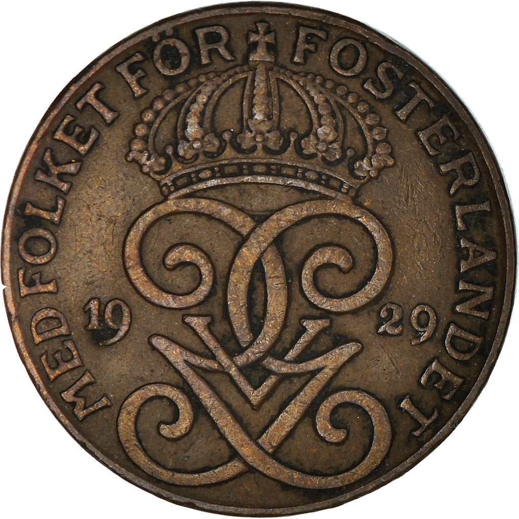 Moeda, Suécia, 2 Öre, 1929, VF(30-35), Bronze, KM:778