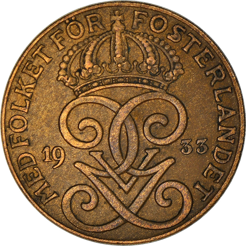 Coin, Sweden, 2 Öre, 1933, EF(40-45), Bronze, KM:778