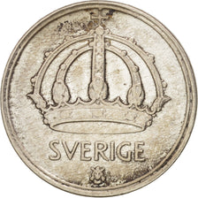 Moneta, Svezia, Gustaf V, 25 Öre, 1949, BB+, Argento, KM:816