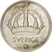 Moneta, Svezia, Gustaf V, 25 Öre, 1949, BB+, Argento, KM:816