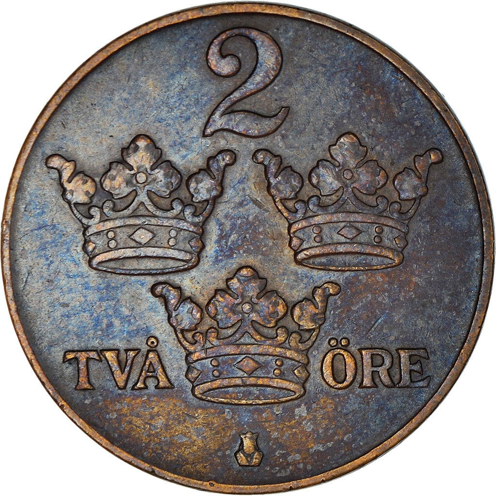Coin, Sweden, Gustaf V, 2 Öre, 1940, AU(50-53), Bronze, KM:778