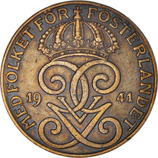 Coin, Sweden, Gustaf V, 2 Öre, 1941, AU(50-53), Bronze, KM:778