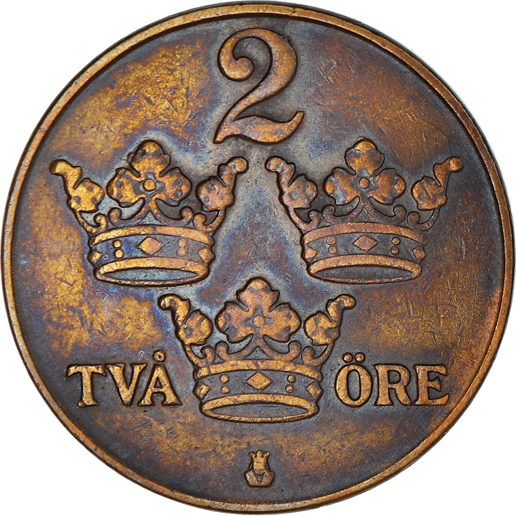 Coin, Sweden, Gustaf V, 2 Öre, 1941, AU(50-53), Bronze, KM:778