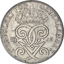 Coin, Sweden, Gustaf V, 2 Öre, 1945, EF(40-45), Iron, KM:811