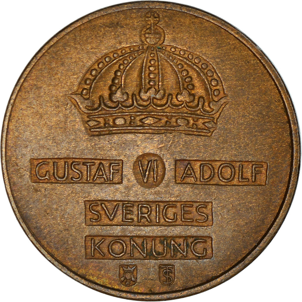 Coin, Sweden, 2 Öre, 1952, EF(40-45), Bronze, KM:821
