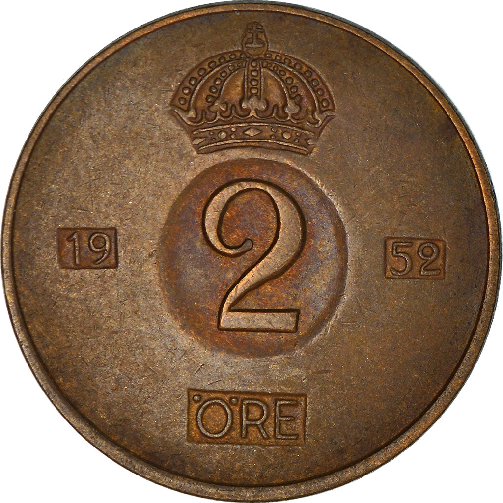 Monnaie, Suède, 2 Öre, 1952, TTB, Bronze, KM:821