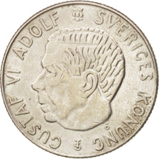 Münze, Schweden, Gustaf VI, Krona, 1956, VZ, Silber, KM:826