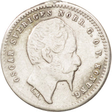 Schweden, Oscar I, 10 Öre, 1857, VF(20-25), Silver, KM:683