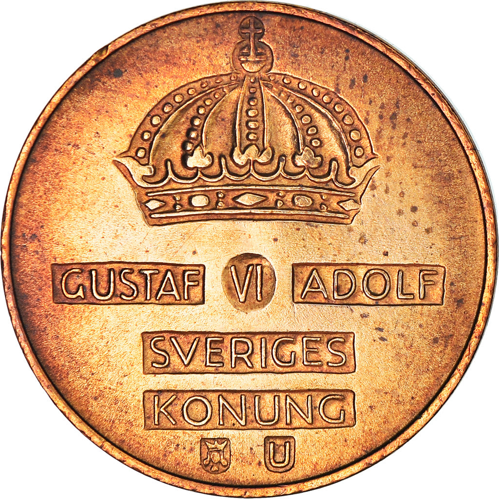 Moneta, Svezia, Gustaf VI, 2 Öre, 1967, BB+, Bronzo, KM:821