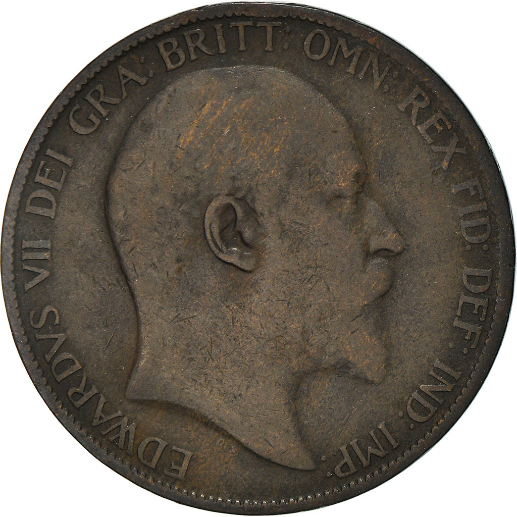 Moneda, Gran Bretaña, Edward VII, Penny, 1904, BC+, Bronce, KM:794.2