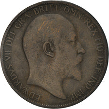 Moneda, Gran Bretaña, Edward VII, Penny, 1904, BC+, Bronce, KM:794.2