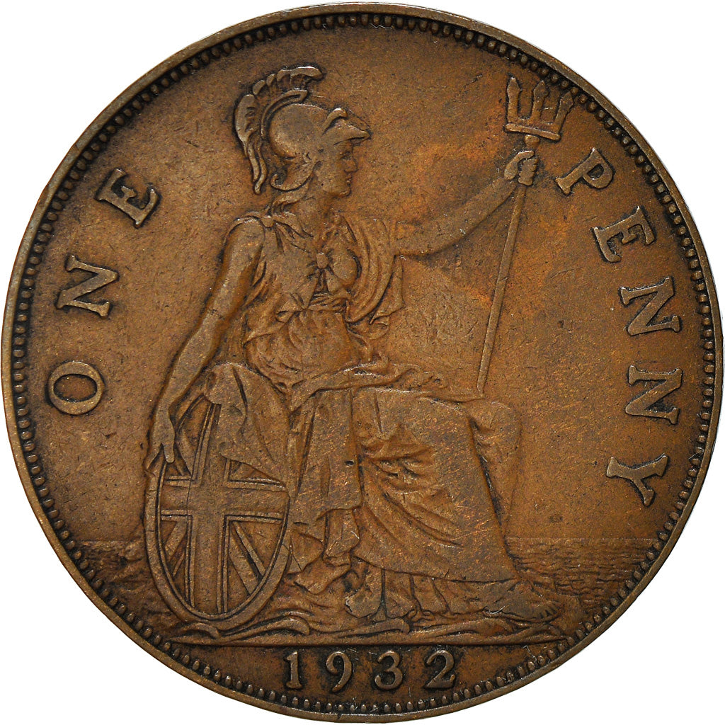 Coin, Great Britain, George V, Penny, 1932, VF(30-35), Bronze, KM:838