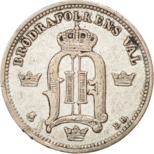 Schweden, Oscar II, 10 Öre, 1897, EF(40-45), Silver, KM:755
