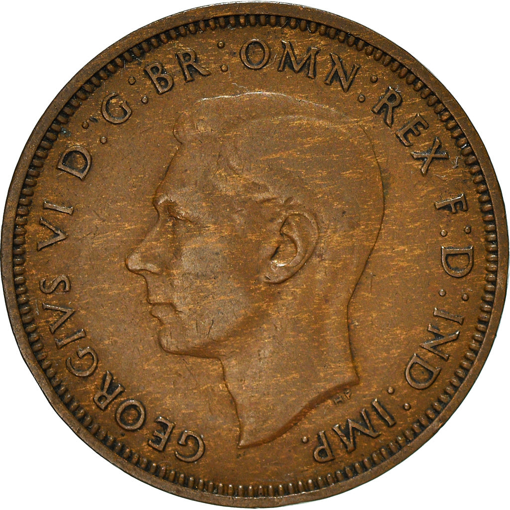 Coin, Great Britain, George VI, 1/2 Penny, 1941, VF(30-35), Bronze, KM:844