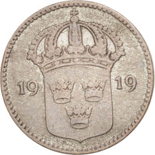 Coin, Sweden, Gustaf V, 10 Öre, 1919, EF(40-45), Silver, KM:780