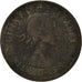 Monnaie, Grande-Bretagne, Elizabeth II, 1/2 Penny, 1957, B+, Bronze, KM:896
