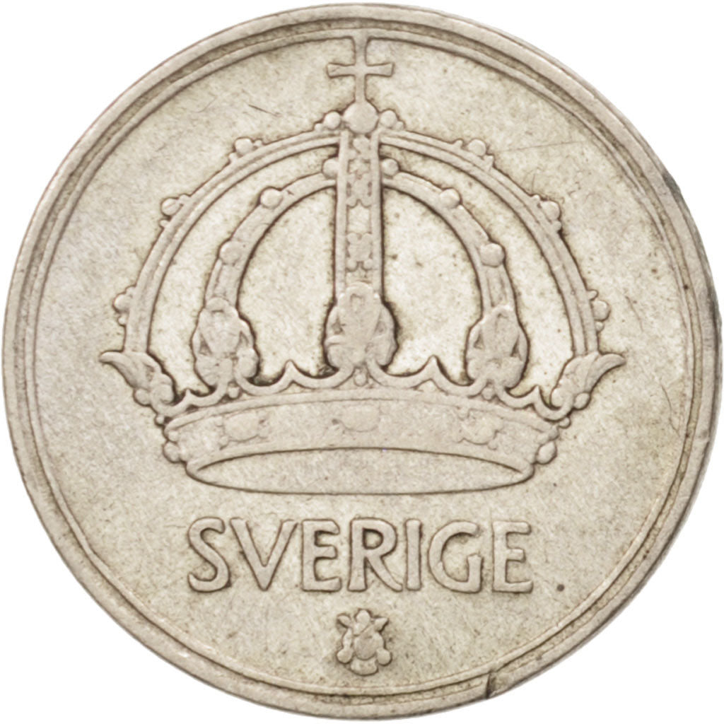 Svezia, Gustaf V, 10 Öre, 1942, BB, Argento, KM:813