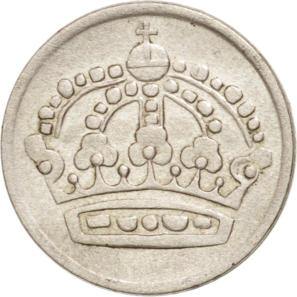Moneta, Svezia, Gustaf VI, 10 Öre, 1961, BB, Argento, KM:823