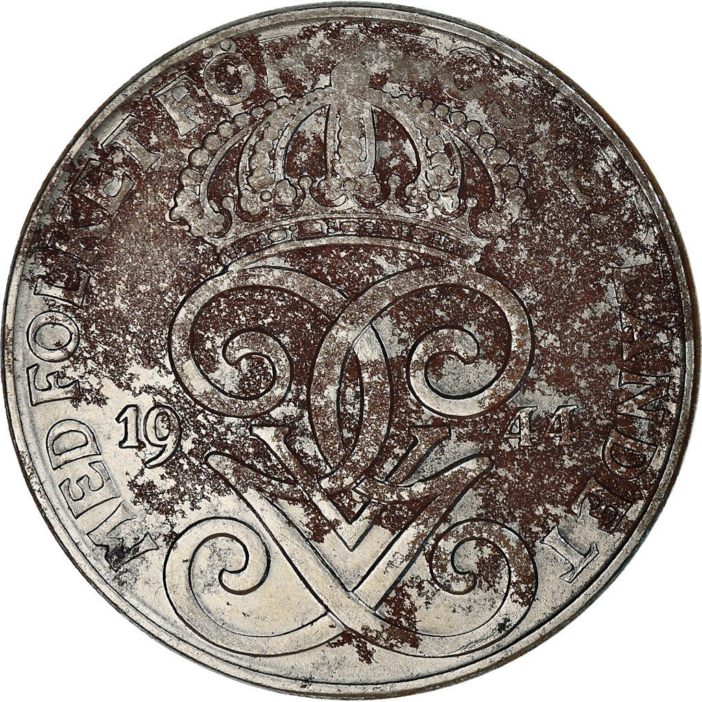 Monnaie, Suède, Gustaf V, 2 Öre, 1944, B+, Iron, KM:811