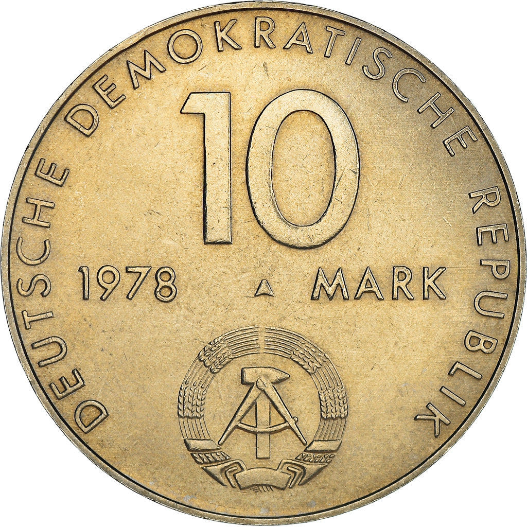 Coin, GERMAN-DEMOCRATIC REPUBLIC, 10 Mark, 1978, Berlin, AU(55-58)