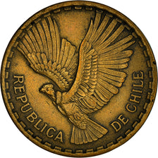 Moeda, Chile, 10 Centesimos, 1964, Santiago, EF(40-45), Alumínio-Bronze, KM:191