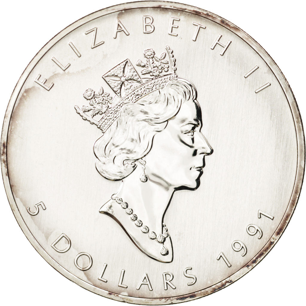 Coin, Canada, Elizabeth II, 5 Dollars, 1991, Royal Canadian Mint, Ottawa