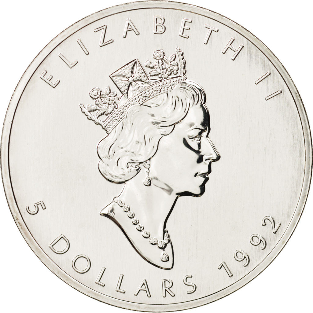 Canada, Elizabeth II, 5 Dollars, 1992, Royal Canadian Mint, Ottawa, SPL, Arge...