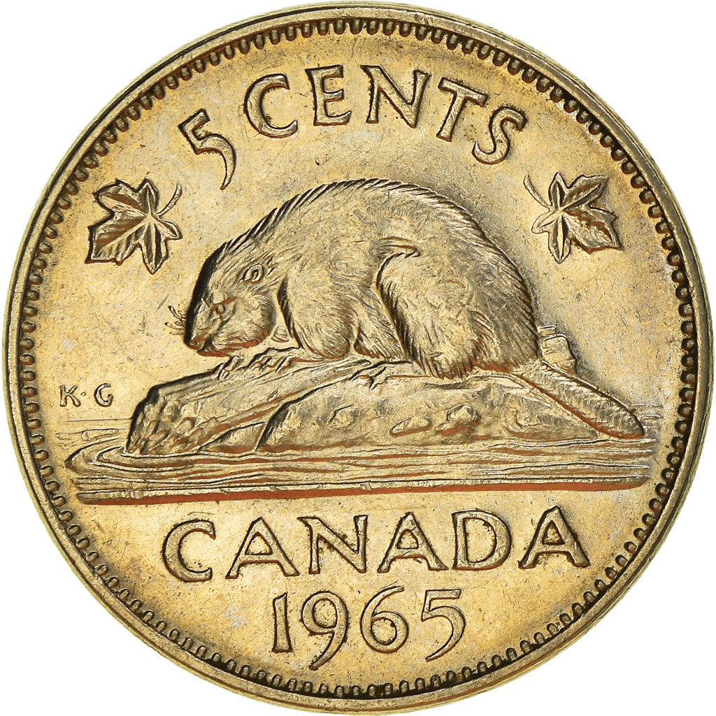 Coin, Canada, Elizabeth II, 5 Cents, 1965, Royal Canadian Mint, Ottawa