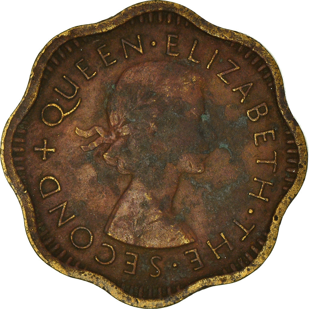 Monnaie, Ceylon, Elizabeth II, 2 Cents, 1957, TTB, Nickel-brass, KM:124