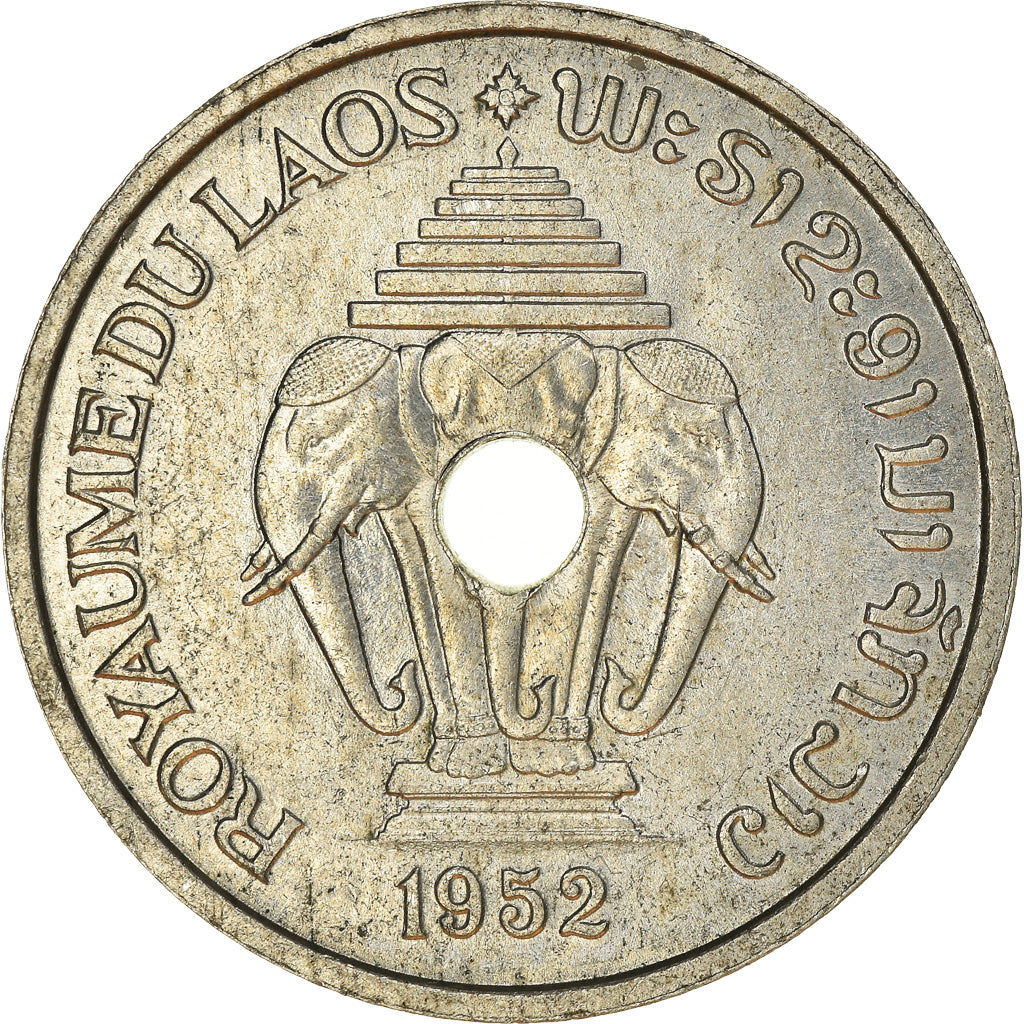 Moneta, Laos, Sisavang Vong, 20 Cents, 1952, Paris, BB, Alluminio, KM:5