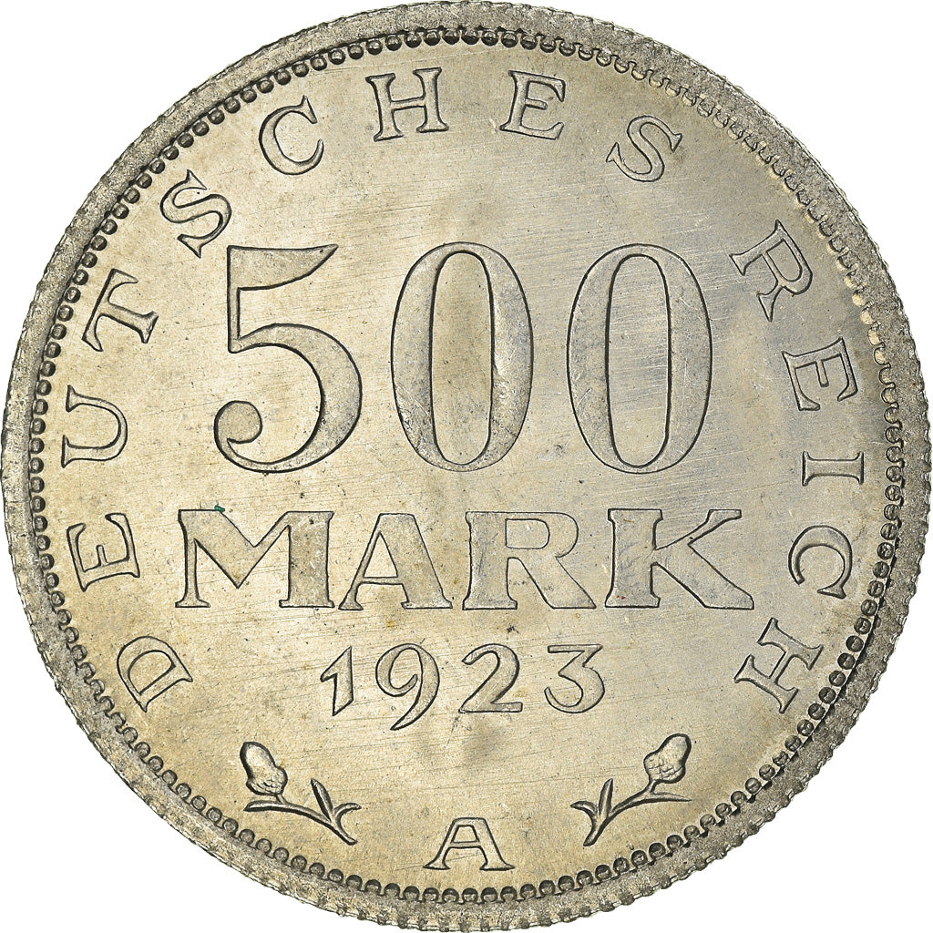 Coin, GERMANY, WEIMAR REPUBLIC, 500 Mark, 1923, Berlin, AU(55-58), Aluminum