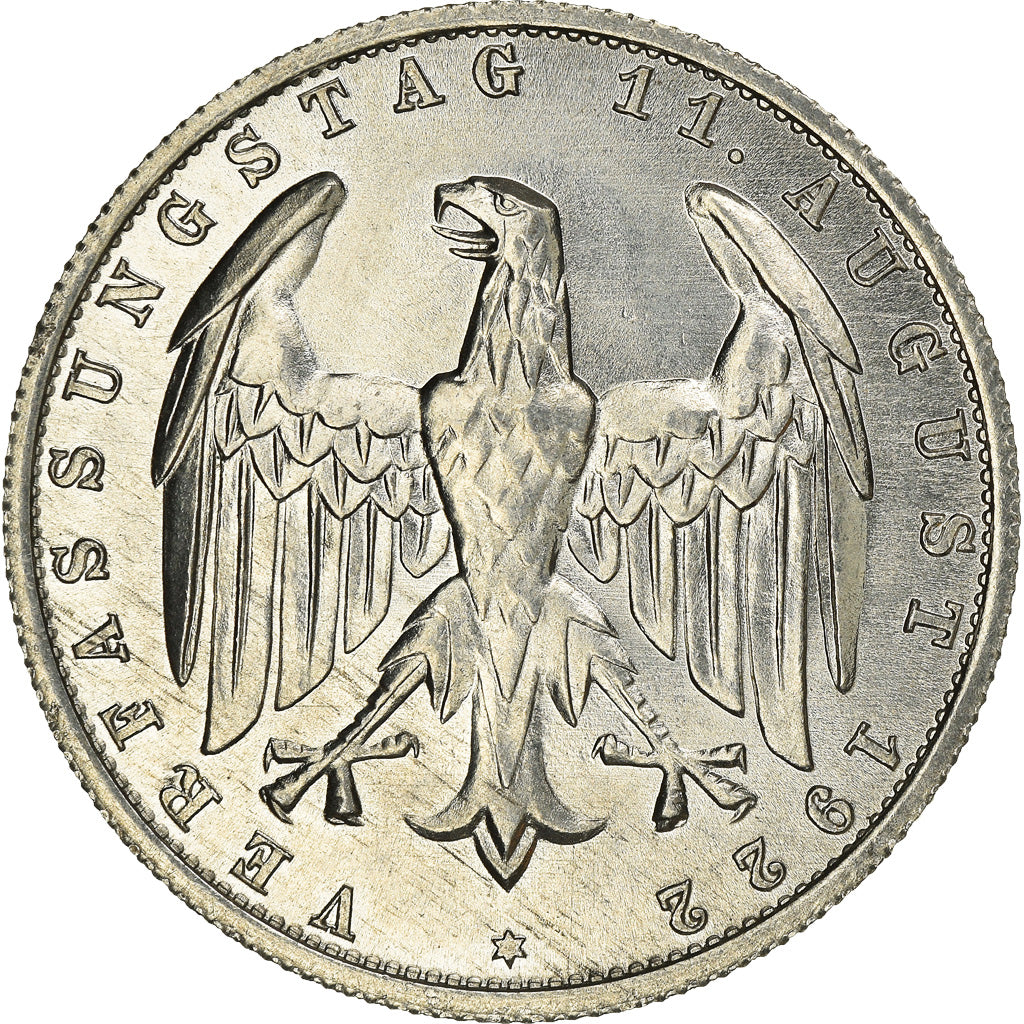 Coin, GERMANY, WEIMAR REPUBLIC, 3 Mark, 1922, Berlin, VF(30-35), Aluminum, KM:28