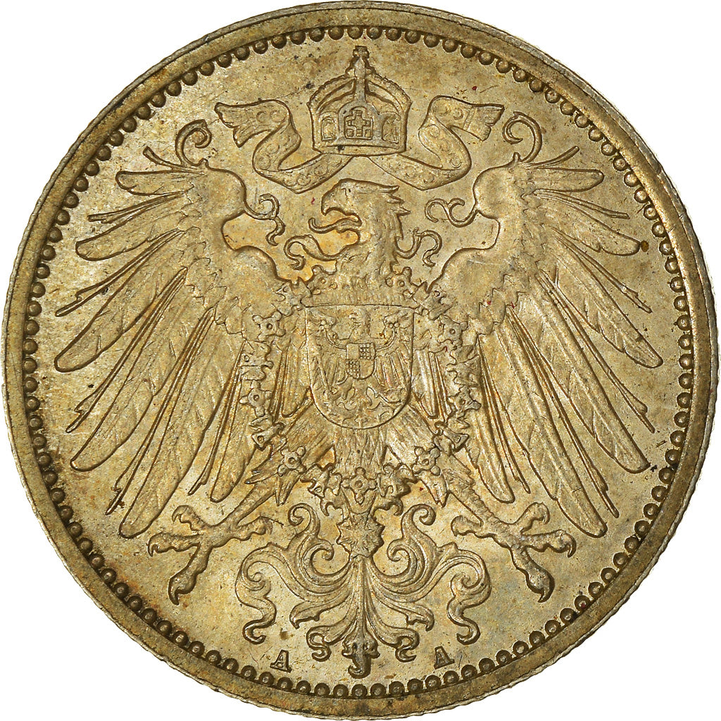 Coin, GERMANY - EMPIRE, Wilhelm II, Mark, 1914, Berlin, AU(50-53), Silver, KM:14